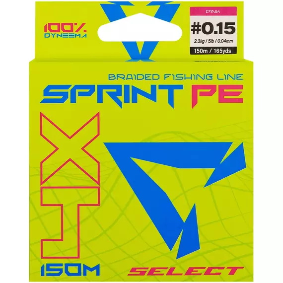 Шнур Select Sprint PE 4X Pink 150m #0.15/0.04mm 5lb/2.3kg, Диаметр: 0.04mm, Размотка: 150m, Выберите цвет: Рожевий, фото , изображение 2